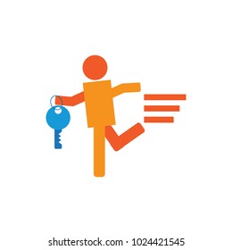 Key Run Logo Icon Design