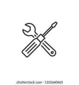 key screwdriver icon line style