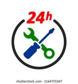 Key and screwdriver icon service - vector