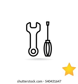 Key screwdriver Icon Vector.