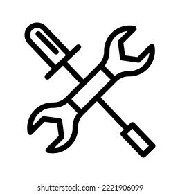 key and screwdriver simple icon