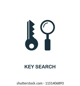 Key Search creative icon. Simple element illustration. Key Search concept symbol design from web development collection. Can be used for mobile and web design, apps, software, print.