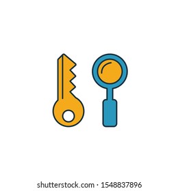 Key Search icon. Simple element from web development icons collection. Creative Key Search icon ui, ux, apps, software and infographics.
