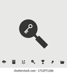 icono de búsqueda clave ilustración vectorial y símbolo para diseño de sitios web y gráficos

