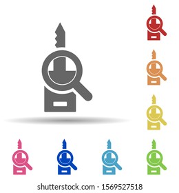 Key, search, magnifier in multi color style icon. Simple glyph, flat vector of business icons for ui and ux, website or mobile application