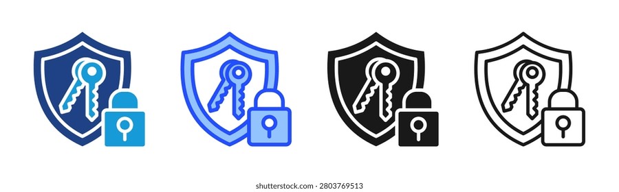 Key Security icon set multiple style collection
