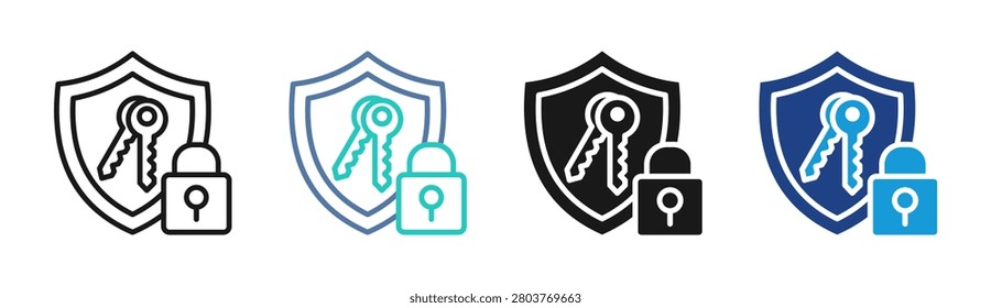 Key Security icon set multiple style collection