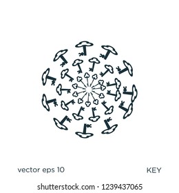 key security ornamental icon abstract style design logo element