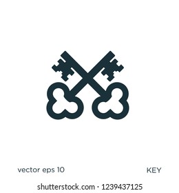 key security ornamental icon abstract style design logo element