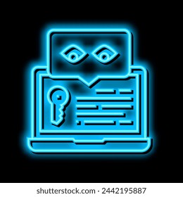 key security system neon light sign vector. key security system illustration