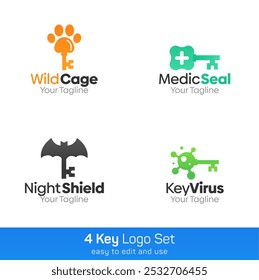 Key Shape Logo Template Set. Good for Business, Agency, Community and Organization