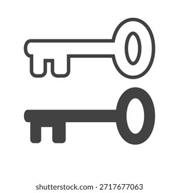Key shape outline icon transparent vector isolated