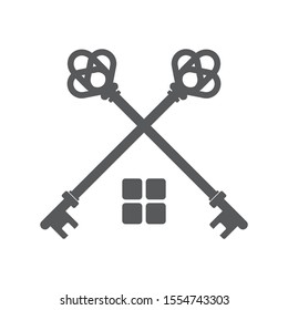 Key shape, Real estate logo design template vector illustration