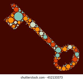 key shape vector design by color point