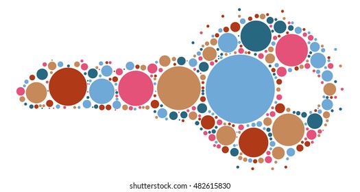 key shape vector design by color point