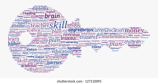 Key Shaped Business Concept Tag Cloud Typographic Illustration