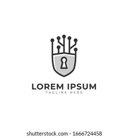 Key Shield Cyber Logo Vector Icon Illustration