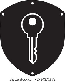 Key Shield Icon For Secure Access Protection Design