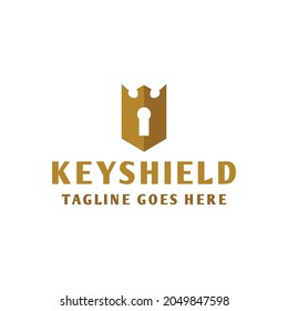 key shield Logo vector design. protection symbol icon graphic. protect badge emblem for Company and business