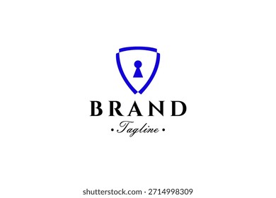 key shield technology logo with modern vector design style