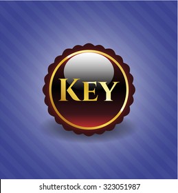 Key shiny emblem or badge