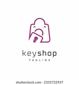 key shop icon simple creative line art template design, vector eps 10