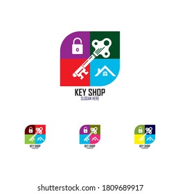 Key shop logo design template vector illustration
