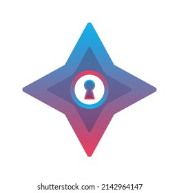 key shuriken logo element design template icon
