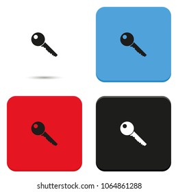 Key sign flat vector icon.