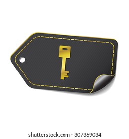 Key Sign golden Vector Icon Design