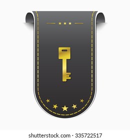 Key Sign golden Vector Icon Design