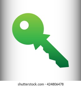 Key sign. Green gradient icon