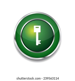 Key Sign Green Vector Icon Button