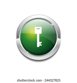 Key Sign Green Vector Icon Button