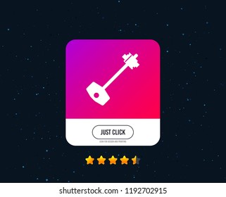 Key sign icon. Unlock tool symbol. Web or internet icon design. Rating stars. Just click button. Vector