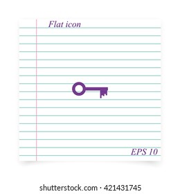 Key sign icon. Unlock tool symbol.