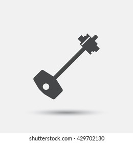 Key sign icon. Unlock tool symbol. Flat key web icon on white background. Vector