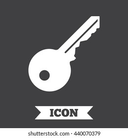 Key sign icon. Unlock tool symbol. Graphic design element. Flat key symbol on dark background. Vector