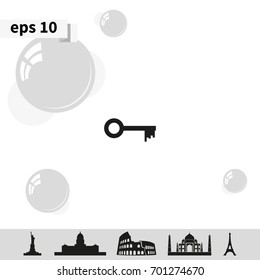 Key sign icon. Unlock tool symbol.