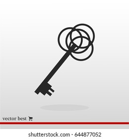 key sign icon, vector best flat icon, EPS