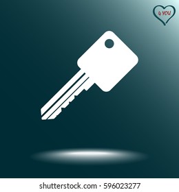 Key sign icon, vector illustration. Flat design style