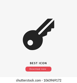 Key sign icon vector , lock modern symbol vector illustration for web and mobil app isolated on grey background
