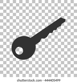 Key sign illustration. Dark gray icon on transparent background.