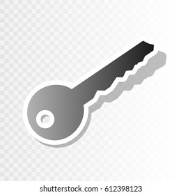 Key sign illustration. Vector. Blackish icon on transparent background with transition.