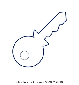 Key sign illustration. Vector. Flat style black icon on white.