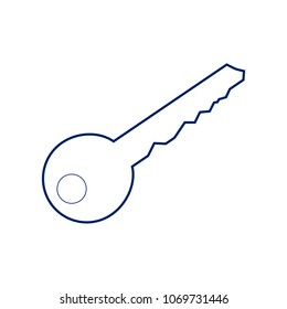 Key sign illustration. Vector. Flat style black icon on white.