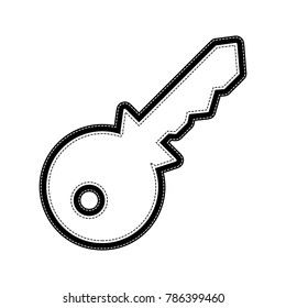 Key sign illustration. Vector. Flat style black icon on white.