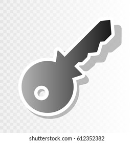 Key sign illustration. Vector. New year blackish icon on transparent background with transition.