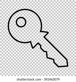 Key sign. Line  icon on transparent background