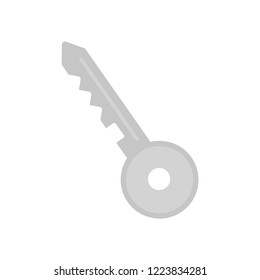 Key. Sign of protection and security. Gray key. Vector illustration. EPS 10.